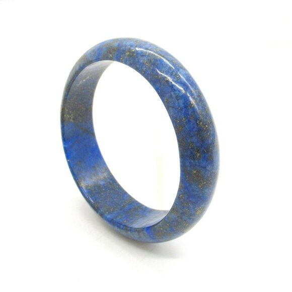 Lapis Lazuli Bangle Blue Bracelet 67 mm 8" Inner Circ. Solid - Picture 9 of 11